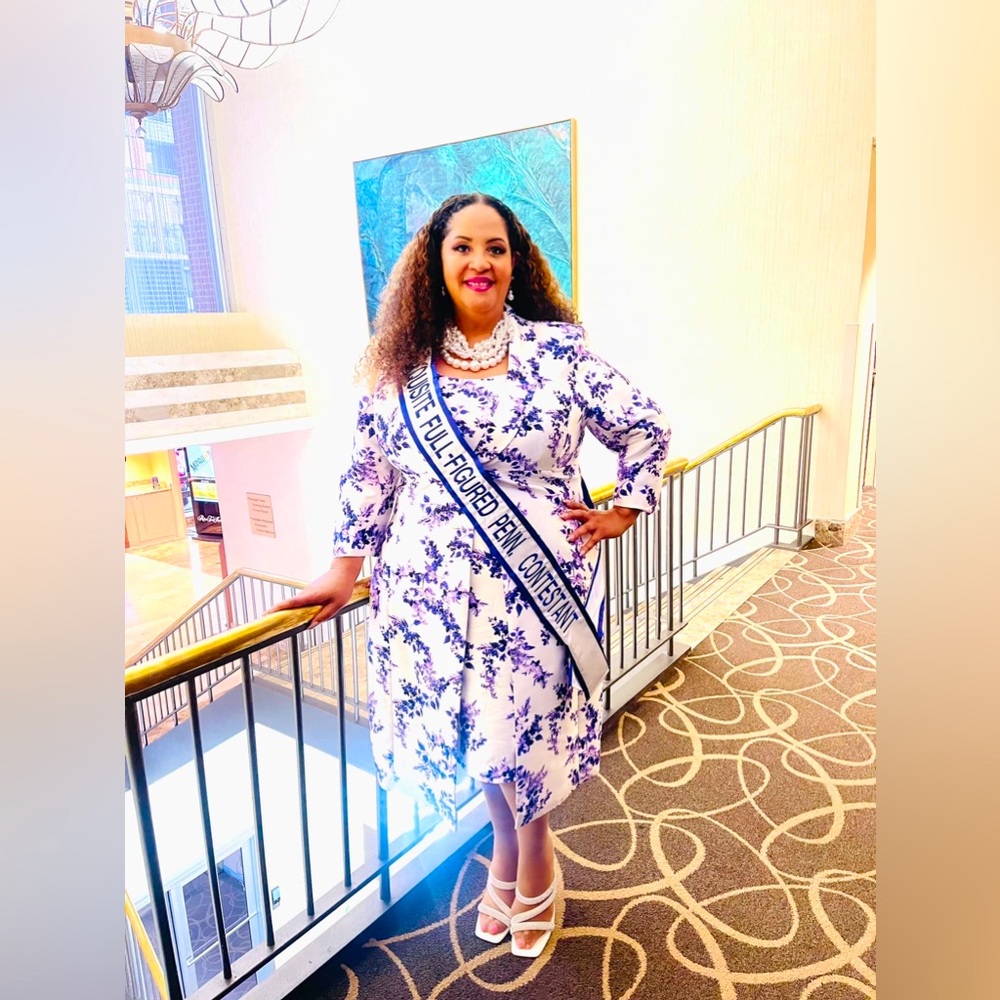 Purple and white jacket dress up